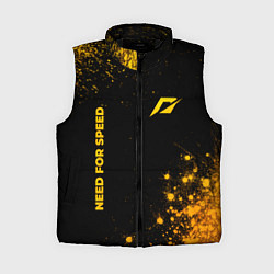 Женский жилет Need for Speed - gold gradient: надпись, символ, цвет: 3D-черный