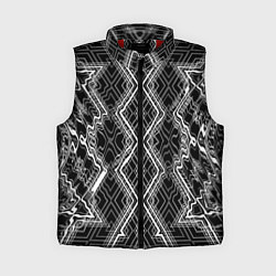 Женский жилет Черно-белый узор Искаженная геометрия, цвет: 3D-красный