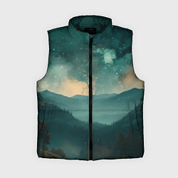 Женский жилет Космическая ночь в горах, цвет: 3D-черный
