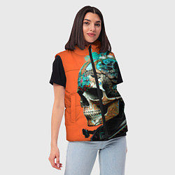 Женский жилет Art skull - irezumi - Japan, цвет: 3D-светло-серый — фото 2