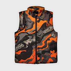 Женский жилет Оранжево-черный камуфляж, цвет: 3D-красный