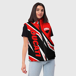 Женский жилет Ducati- red stripes, цвет: 3D-светло-серый — фото 2