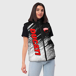 Женский жилет Ducati - потертости краски, цвет: 3D-черный — фото 2
