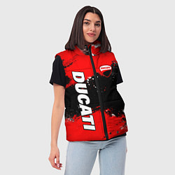 Женский жилет Ducati - красная униформа с красками, цвет: 3D-красный — фото 2