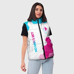 Женский жилет No Mans Sky neon gradient style: надпись, символ, цвет: 3D-черный — фото 2