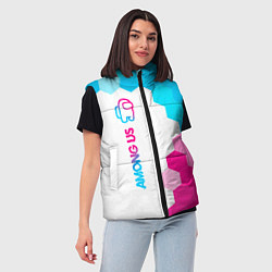 Женский жилет Among Us neon gradient style: по-вертикали, цвет: 3D-черный — фото 2