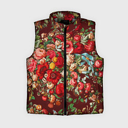 Женский жилет Платок цветочный узор, цвет: 3D-светло-серый