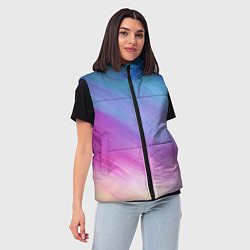 Женский жилет Абстрактная текстура акварельного градиента, цвет: 3D-светло-серый — фото 2