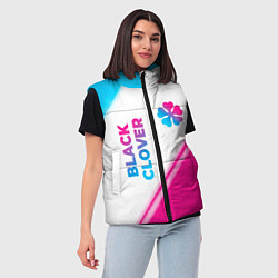Женский жилет Black Clover neon gradient style: надпись, символ, цвет: 3D-черный — фото 2