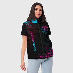 Женский жилет Lamborghini - neon gradient: надпись, символ, цвет: 3D-черный — фото 2