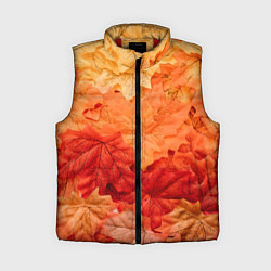 Женский жилет Текстура упавших осенних листьев, цвет: 3D-красный