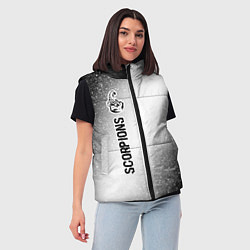 Женский жилет Scorpions glitch на светлом фоне: по-вертикали, цвет: 3D-черный — фото 2