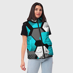 Женский жилет Шестиугольники абстрактный фон, цвет: 3D-черный — фото 2