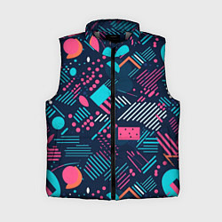 Женский жилет Абстракция синяя паттерн, цвет: 3D-светло-серый