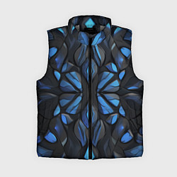 Женский жилет Синие объемные узоры, цвет: 3D-светло-серый