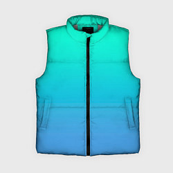 Женский жилет Градиент сине-зелёный светлый, цвет: 3D-светло-серый