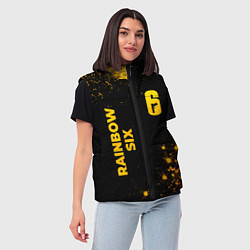 Женский жилет Rainbow Six - gold gradient: надпись, символ, цвет: 3D-черный — фото 2