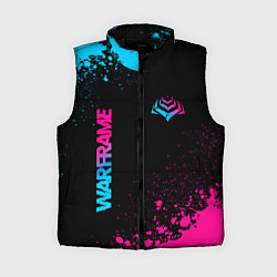 Женский жилет Warframe - neon gradient: надпись, символ, цвет: 3D-черный