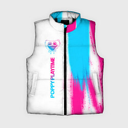 Женский жилет Poppy Playtime neon gradient style: по-вертикали, цвет: 3D-черный