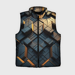 Женский жилет Объемные кубы, цвет: 3D-черный