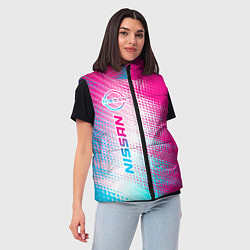 Женский жилет Nissan neon gradient style: по-вертикали, цвет: 3D-черный — фото 2