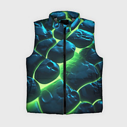 Женский жилет Разлом зеленых плит с неоном, цвет: 3D-светло-серый