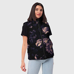 Женский жилет Цветы приглушенный чёрный, цвет: 3D-черный — фото 2