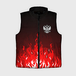 Женский жилет Герб РФ - красное пламя