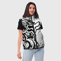 Женский жилет Fox motocross - белый дракон, цвет: 3D-черный — фото 2