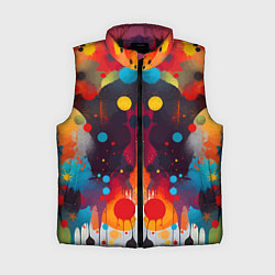 Женский жилет Mirrow colorful blots - abstraction - vogue, цвет: 3D-черный