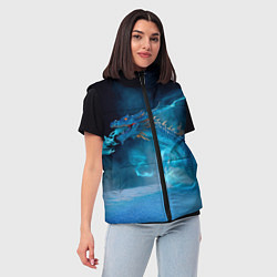 Женский жилет Зимний ледяной дракон, цвет: 3D-черный — фото 2