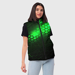 Женский жилет Неоновые зеленые пластины, цвет: 3D-красный — фото 2