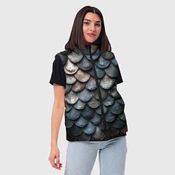 Женский жилет Чешуя тёмного дракона, цвет: 3D-черный — фото 2