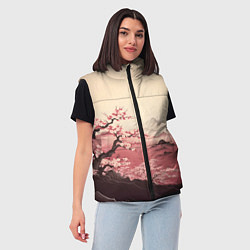 Женский жилет Сакура в горах, цвет: 3D-светло-серый — фото 2