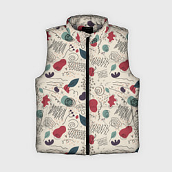 Женский жилет Флоральная абстракция с пятнами, цвет: 3D-светло-серый