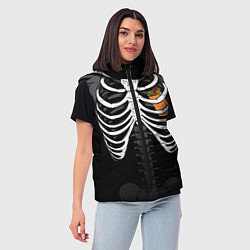 Женский жилет Скелет: ребра с шаурмой, цвет: 3D-красный — фото 2