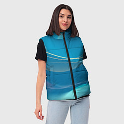 Женский жилет Абстрактный голубой фон, цвет: 3D-красный — фото 2