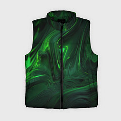 Женский жилет Зеленые разводы, цвет: 3D-черный