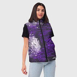 Женский жилет Киберпанк заражение фиолетовое, цвет: 3D-черный — фото 2