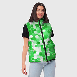 Женский жилет Кибер Hexagon Зелёный, цвет: 3D-светло-серый — фото 2