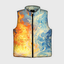 Женский жилет Вода и пламя абстракция, цвет: 3D-светло-серый