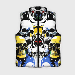 Женский жилет Паттерн из черепов - поп-арт, цвет: 3D-красный