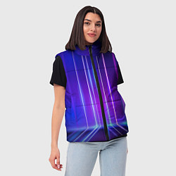 Женский жилет Neon glow - vaporwave - strips, цвет: 3D-светло-серый — фото 2