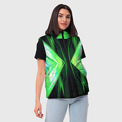 Женский жилет Зеленые зеркальные плиты, цвет: 3D-черный — фото 2