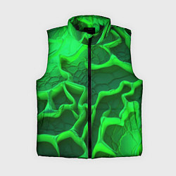 Женский жилет Объемные зеленые линии, цвет: 3D-черный