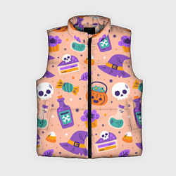 Женский жилет Halloween skulls pattern, цвет: 3D-светло-серый