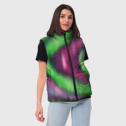 Женский жилет Абстрактное северное сияние, цвет: 3D-красный — фото 2