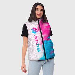 Женский жилет Suzuki neon gradient style: по-вертикали, цвет: 3D-черный — фото 2