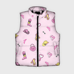 Женский жилет Барби аксессуары - розовый паттерн, цвет: 3D-черный