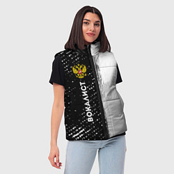 Женский жилет Вокалист из России и герб РФ: по-вертикали, цвет: 3D-черный — фото 2